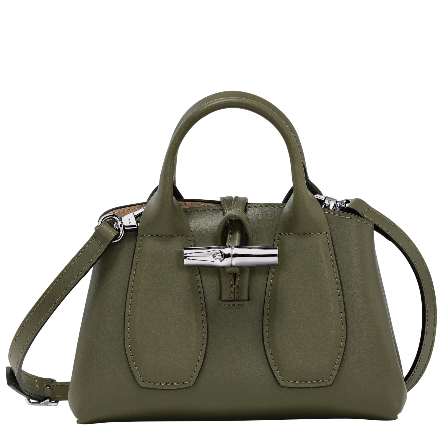 Shop Longchamp Sac À Main Xs Le Roseau In Khaki