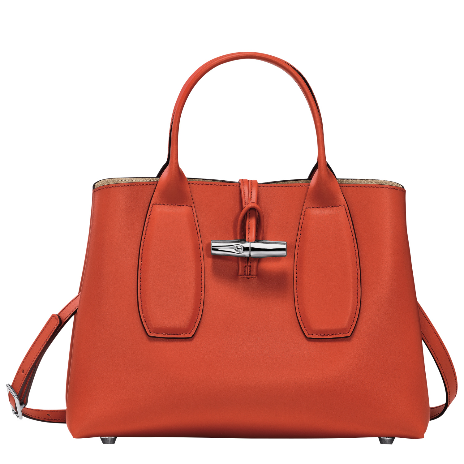 Shop Longchamp Sac À Main M Le Roseau In Paprika