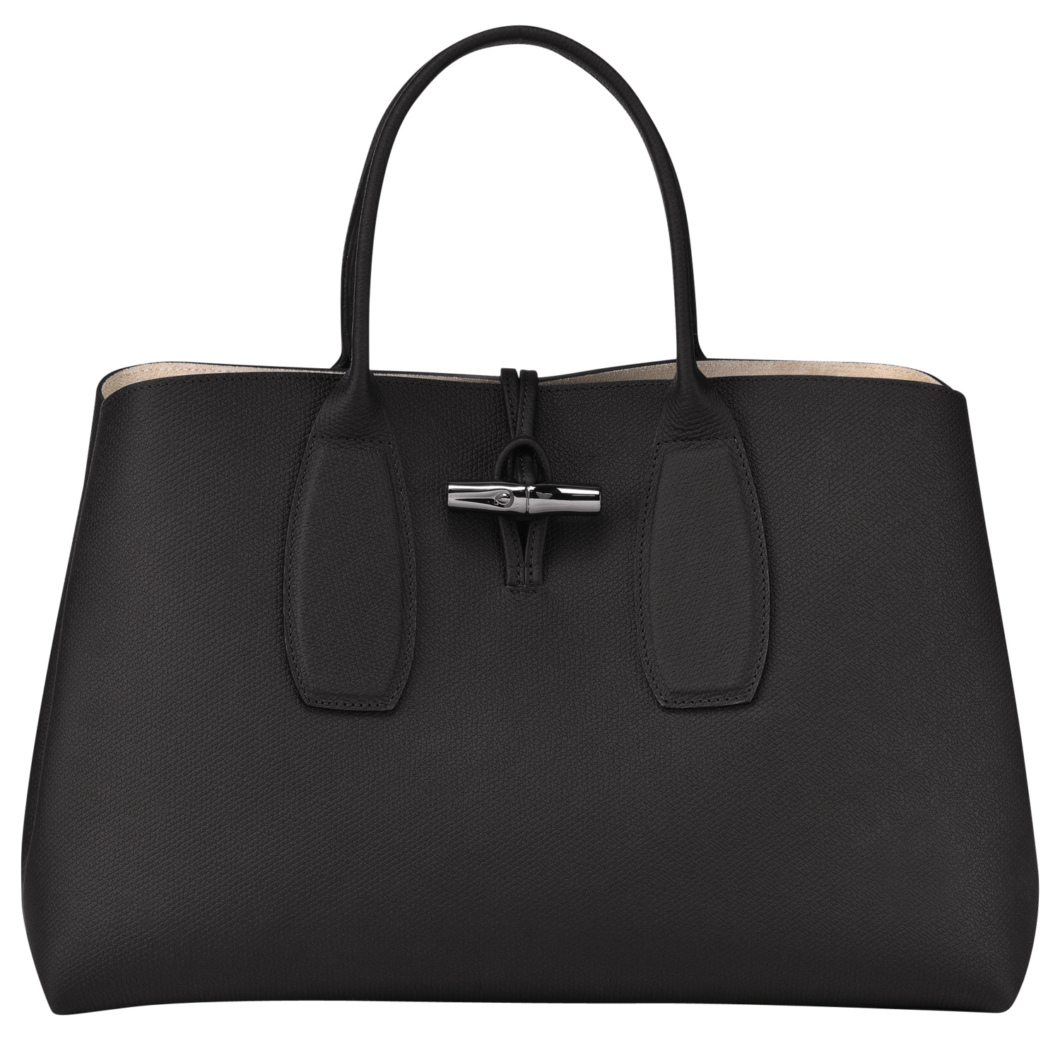 Longchamp Top Handle Bag L Roseau In Noir | ModeSens