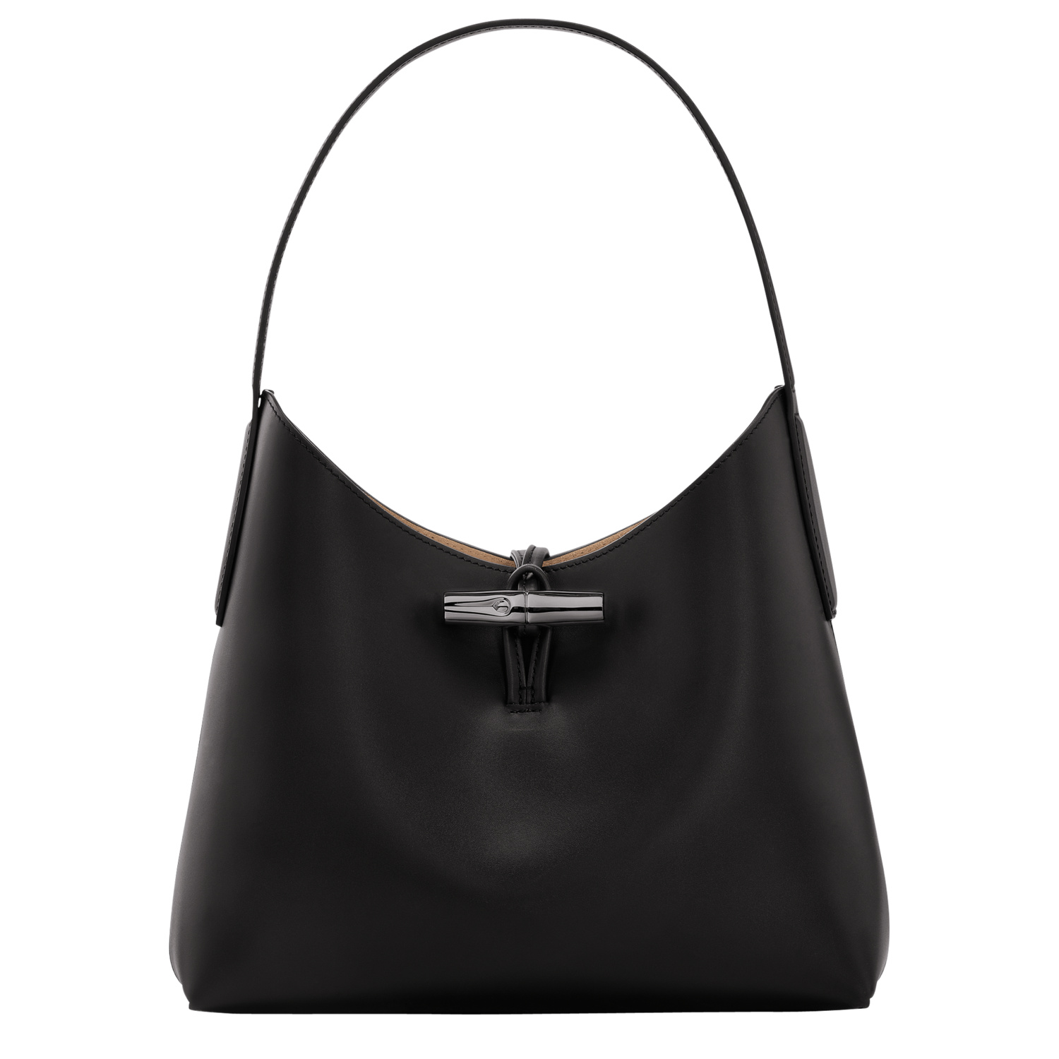 Longchamp - Women's Roseau - Shoulder Bag M - Black - Leather