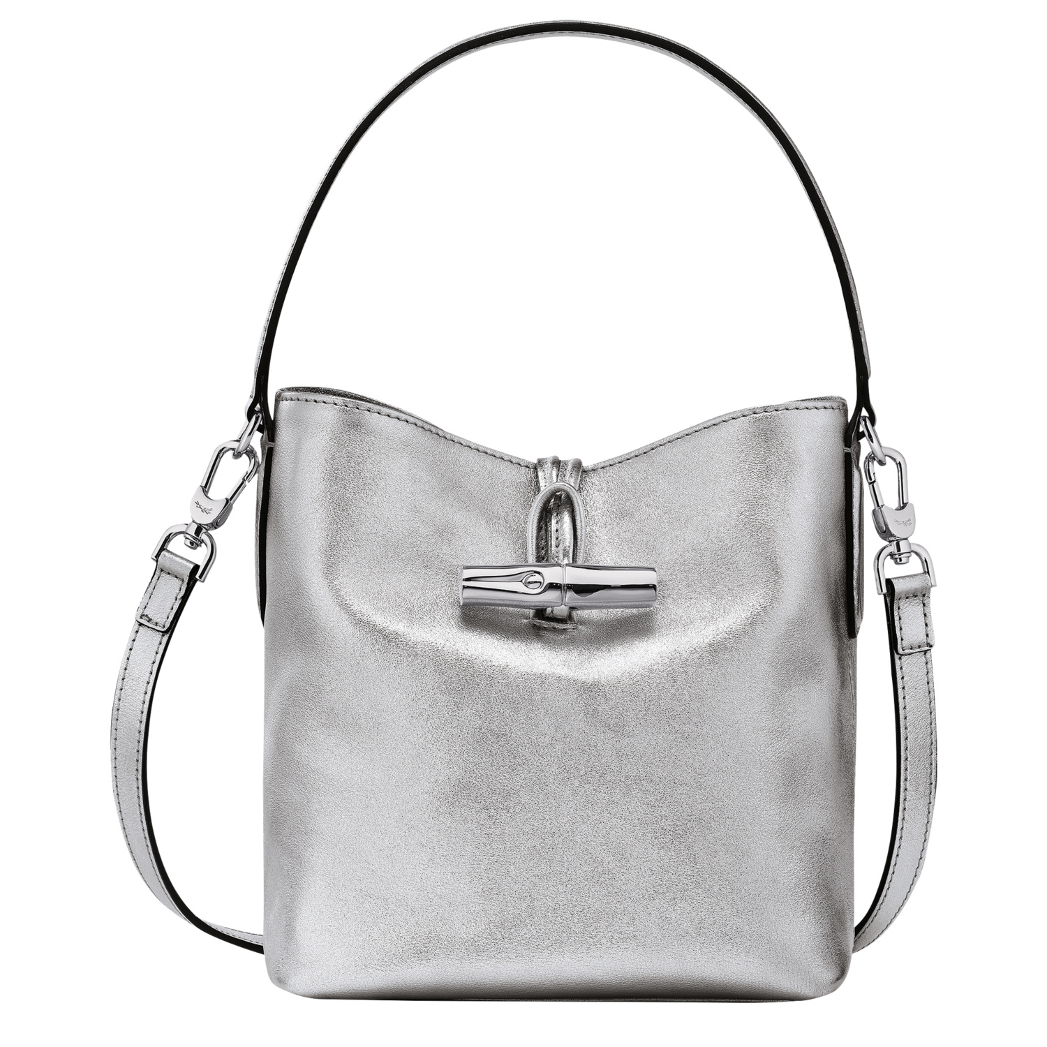 Longchamp Bucket Bag Xs Roseau In Silver