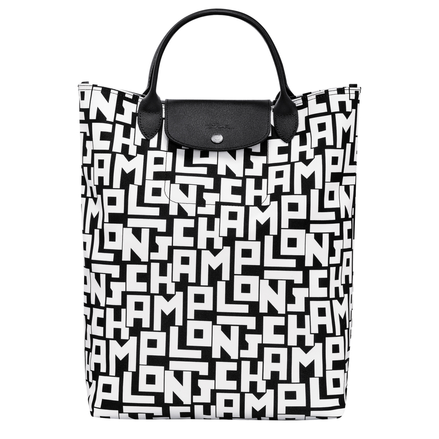 Longchamp Tote Bag M Le Pliage Lgp In Black/white