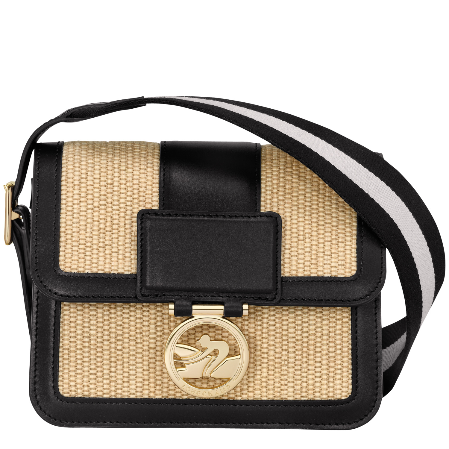 Longchamp Crossbody Bag S Box-trot In Straw/black
