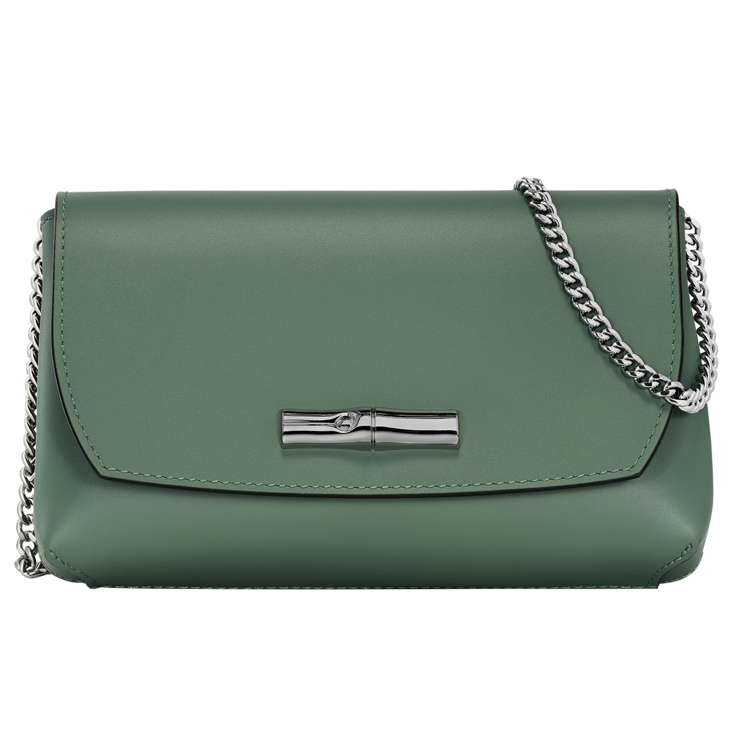 Longchamp Clutch Roseau In Sage