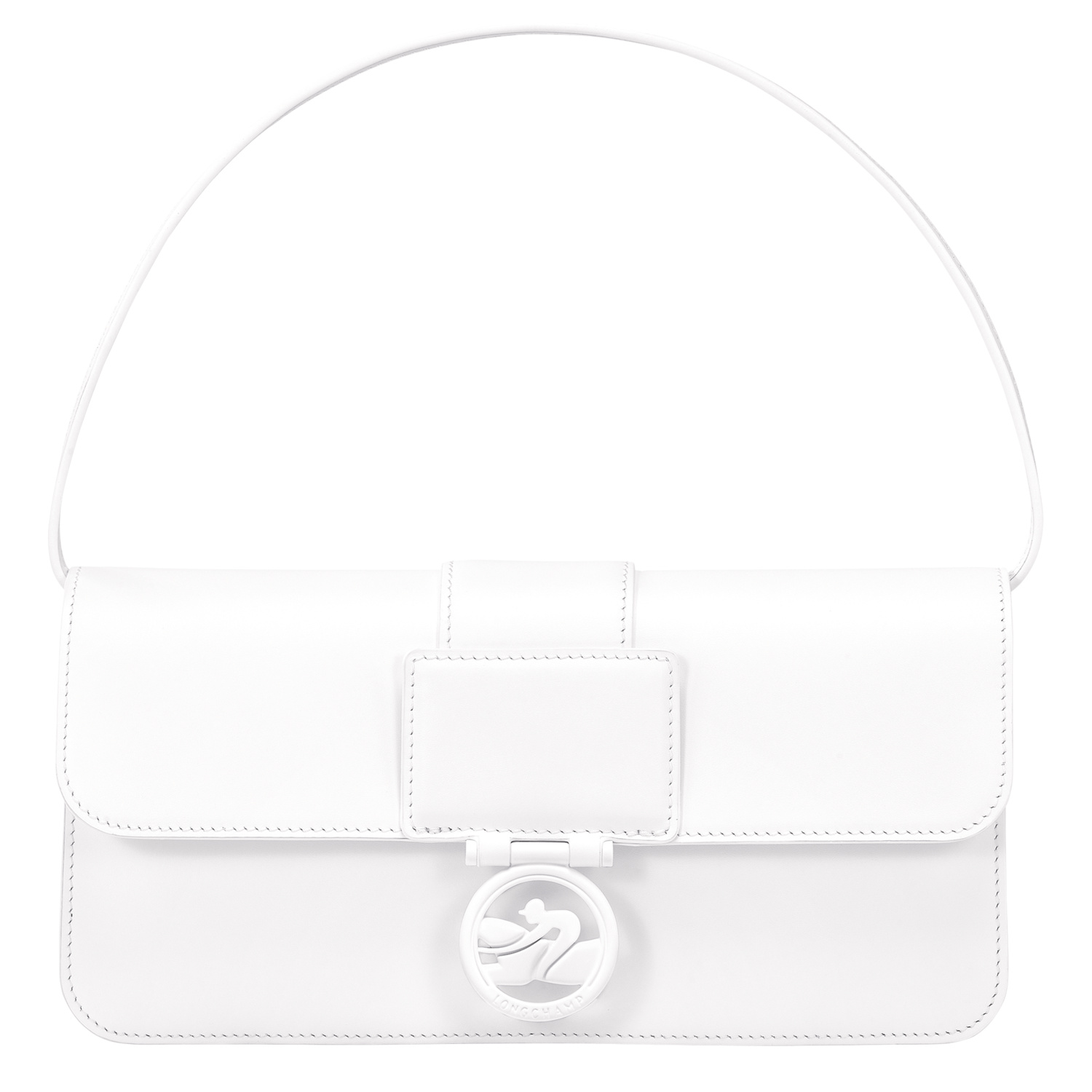 Shop Longchamp Sac Porté Épaule M Box-trot In White