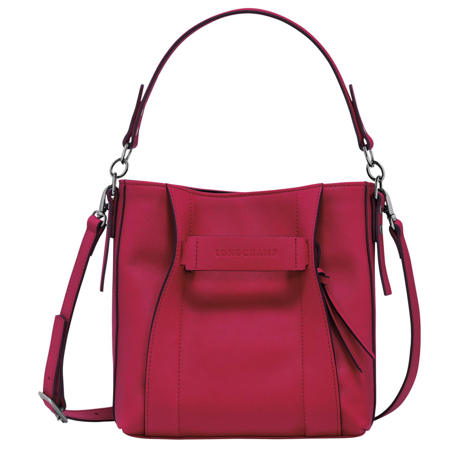 Shop Longchamp Sac Bandoulière S  3d In Magenta