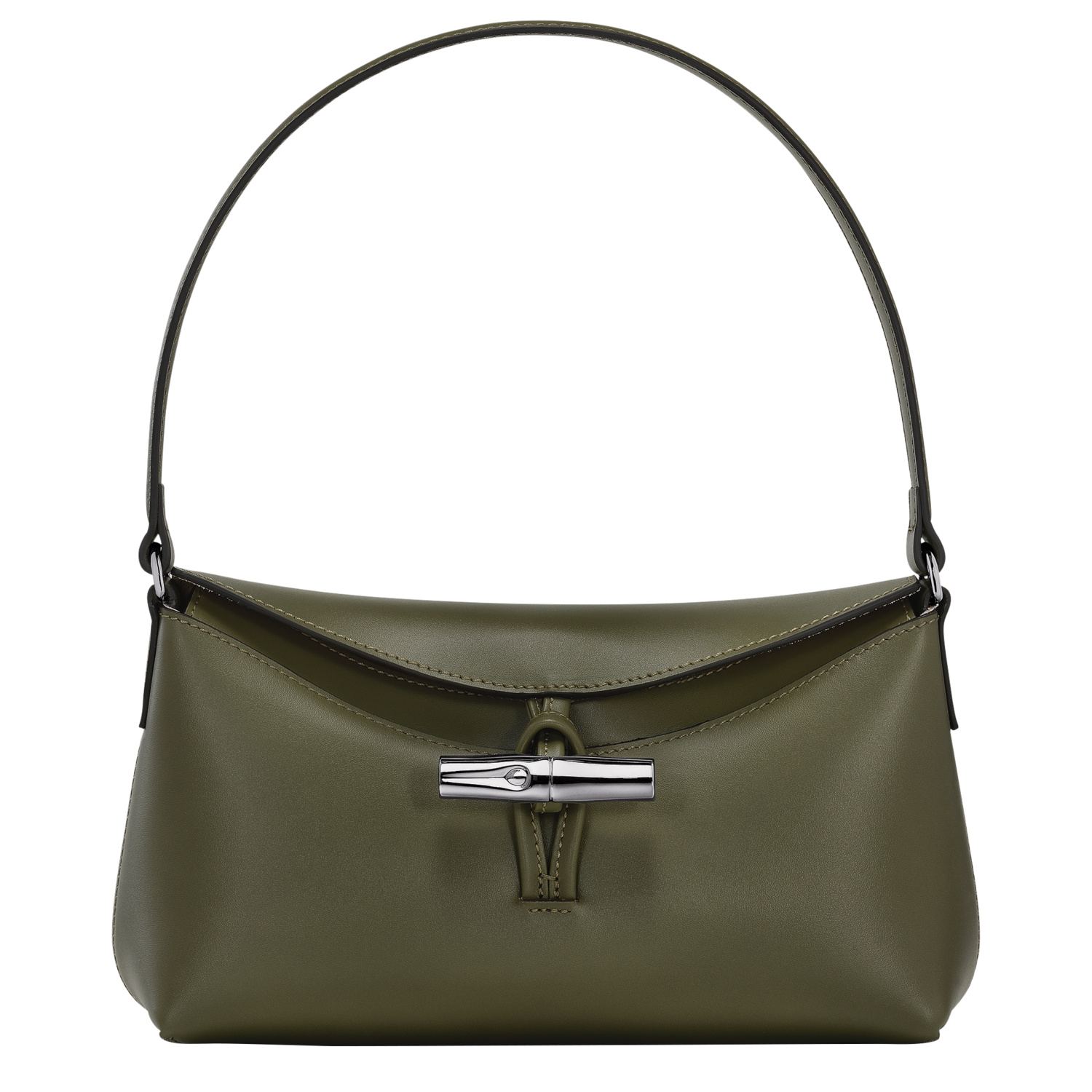 Shop Longchamp Sac Porté Épaule S Le Roseau In Khaki