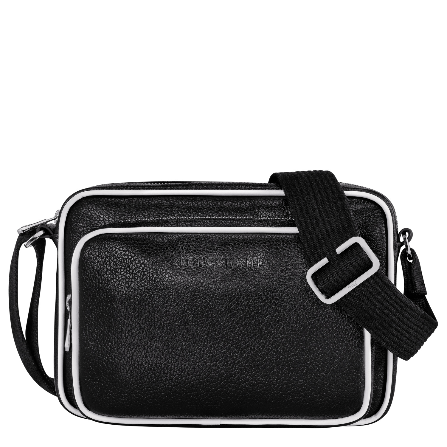 Calvin Klein Nylon Black White Piping Crossbody Handbag Purse Adjustable  Strap