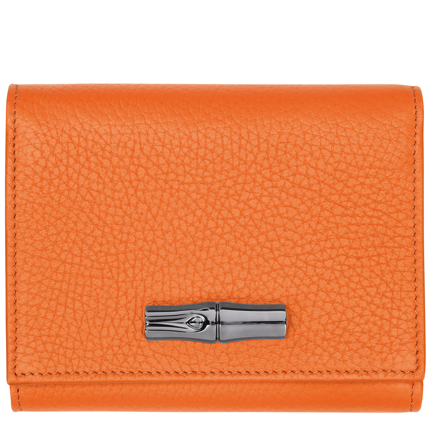Shop Longchamp Portefeuille Roseau Essential In Orange