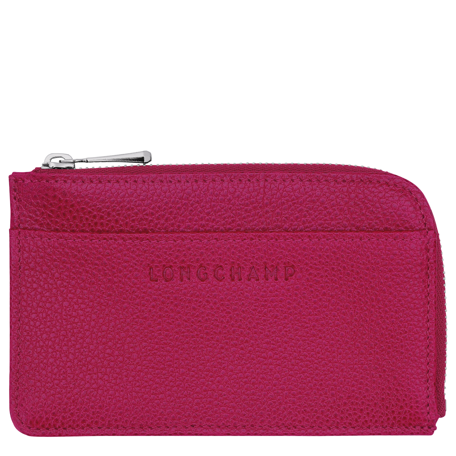 Longchamp Card Holder Le Foulonné In Beetroot