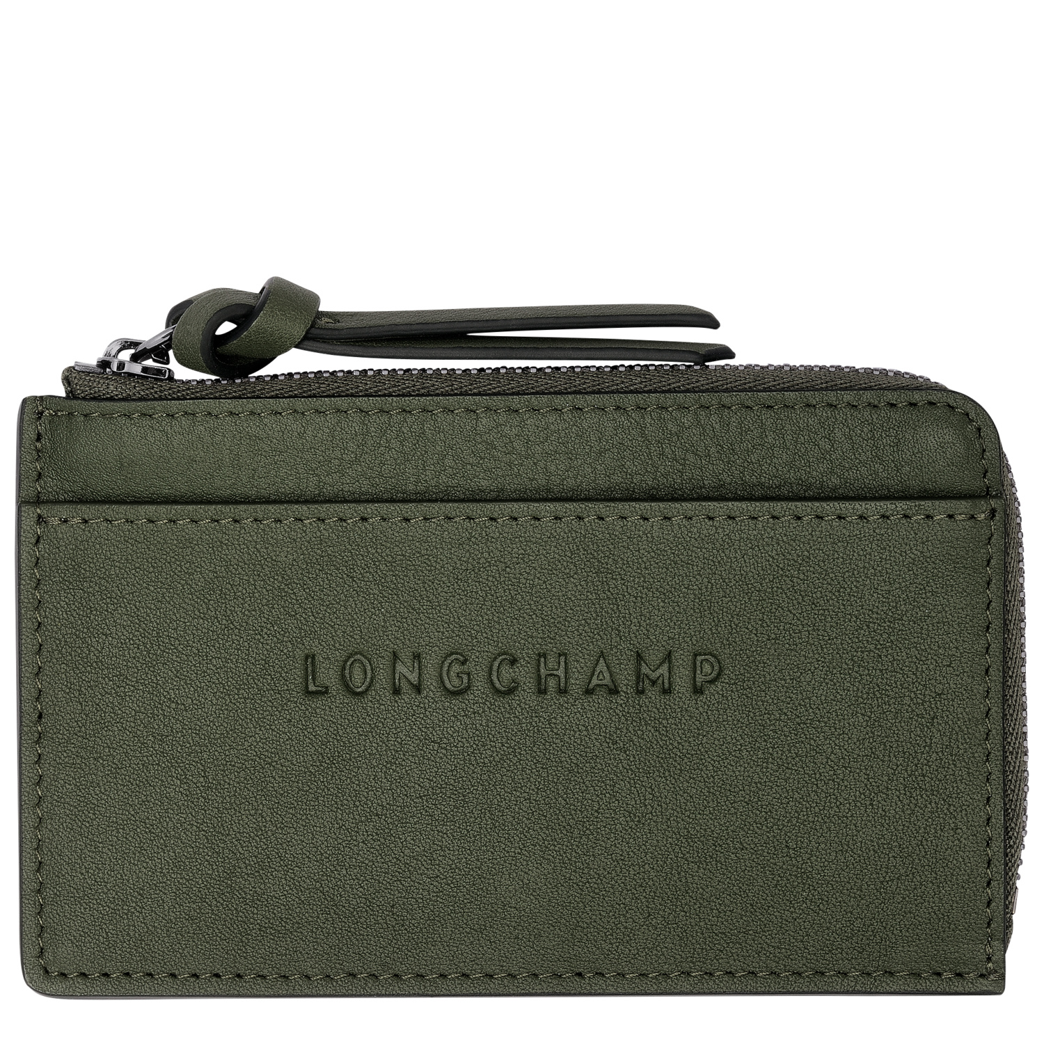 Longchamp Card Holder  3d In Khaki