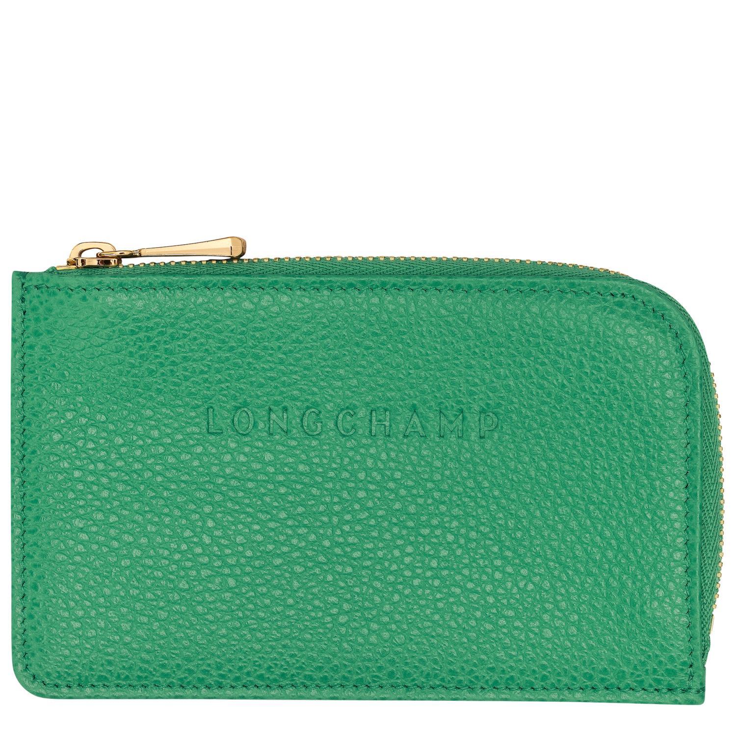 Longchamp Card Holder Le Foulonné In Green