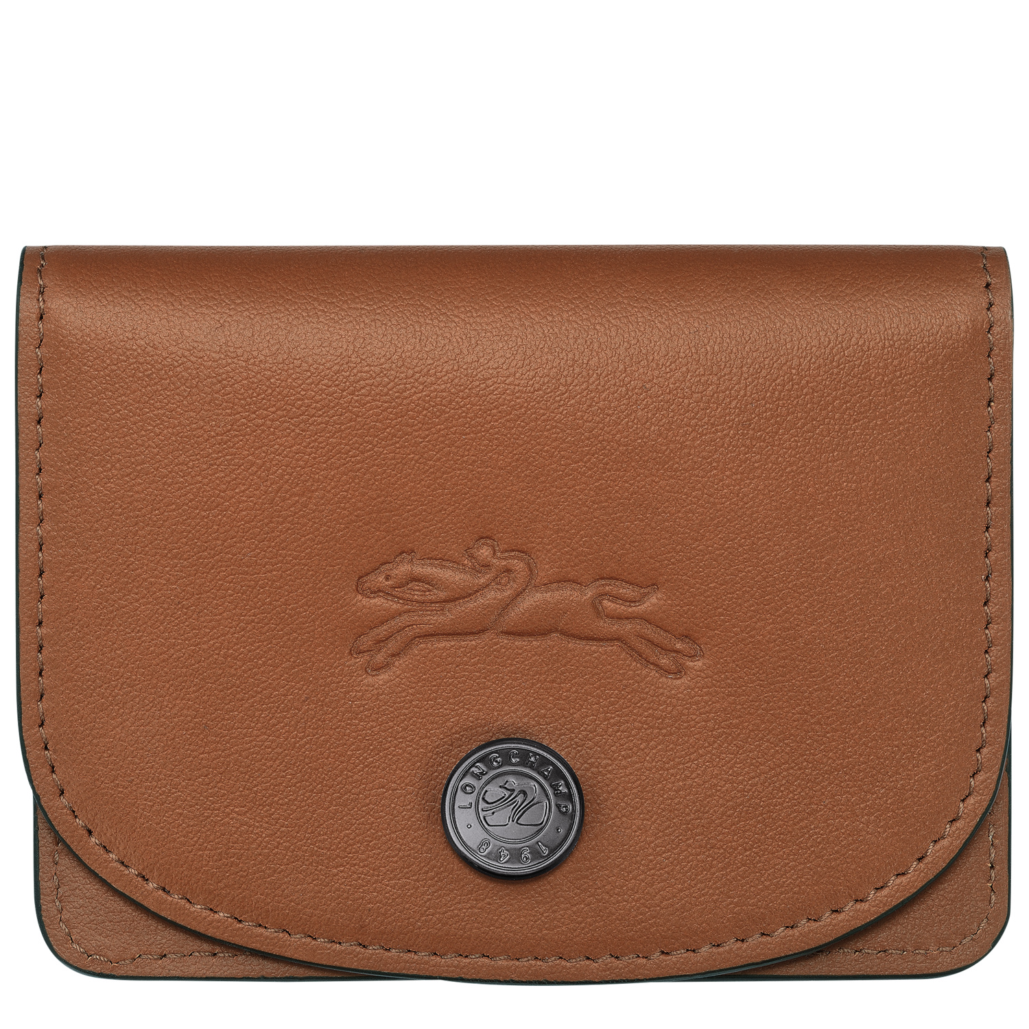 Longchamp Le Pliage Xtra Leather Card Holder In Cognac