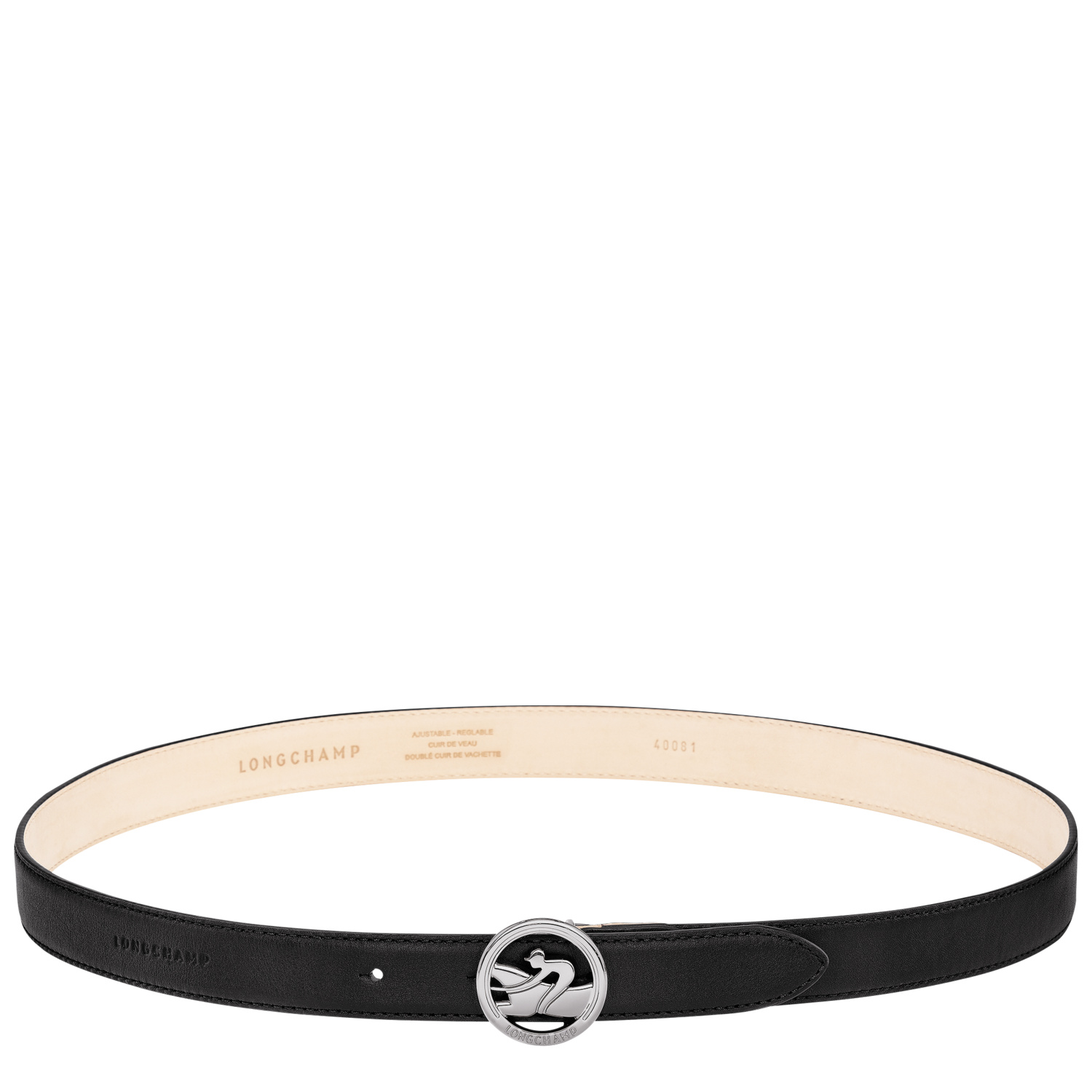 Shop Longchamp Ladies' Belt La Médaille  In Black