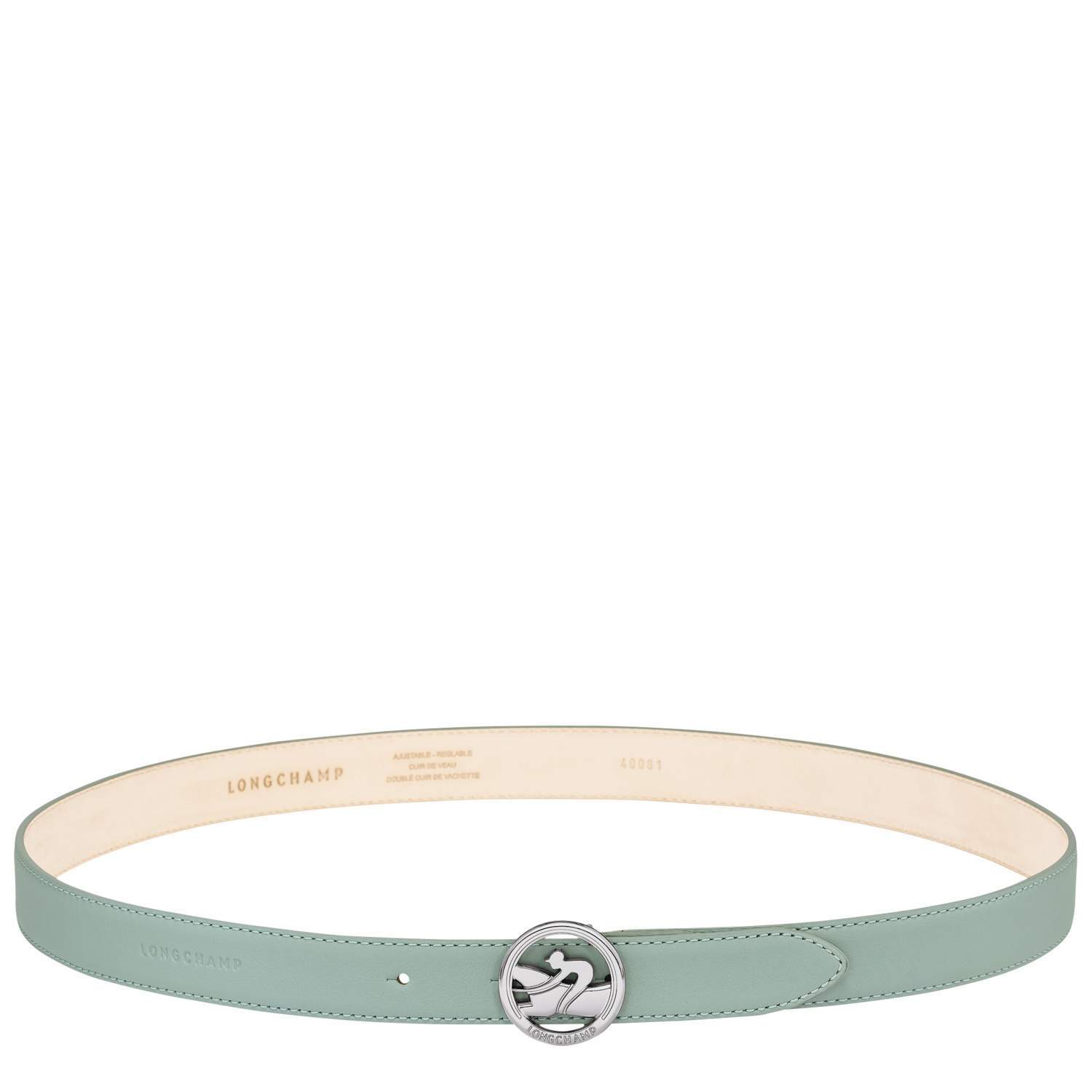 Shop Longchamp Ceinture Femme La Médaille  In Celadon