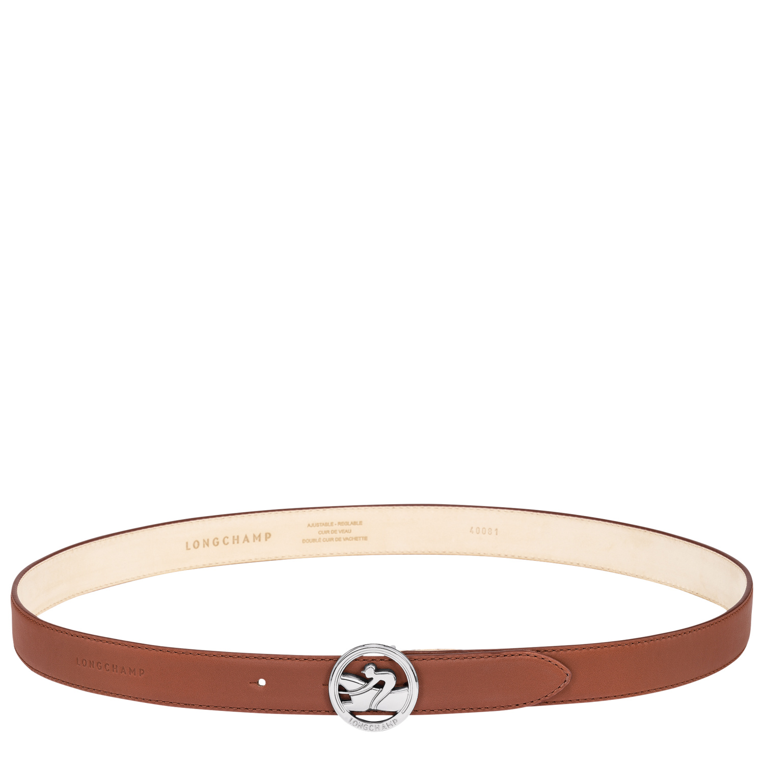 Shop Longchamp Ladies' Belt La Médaille  In Cognac