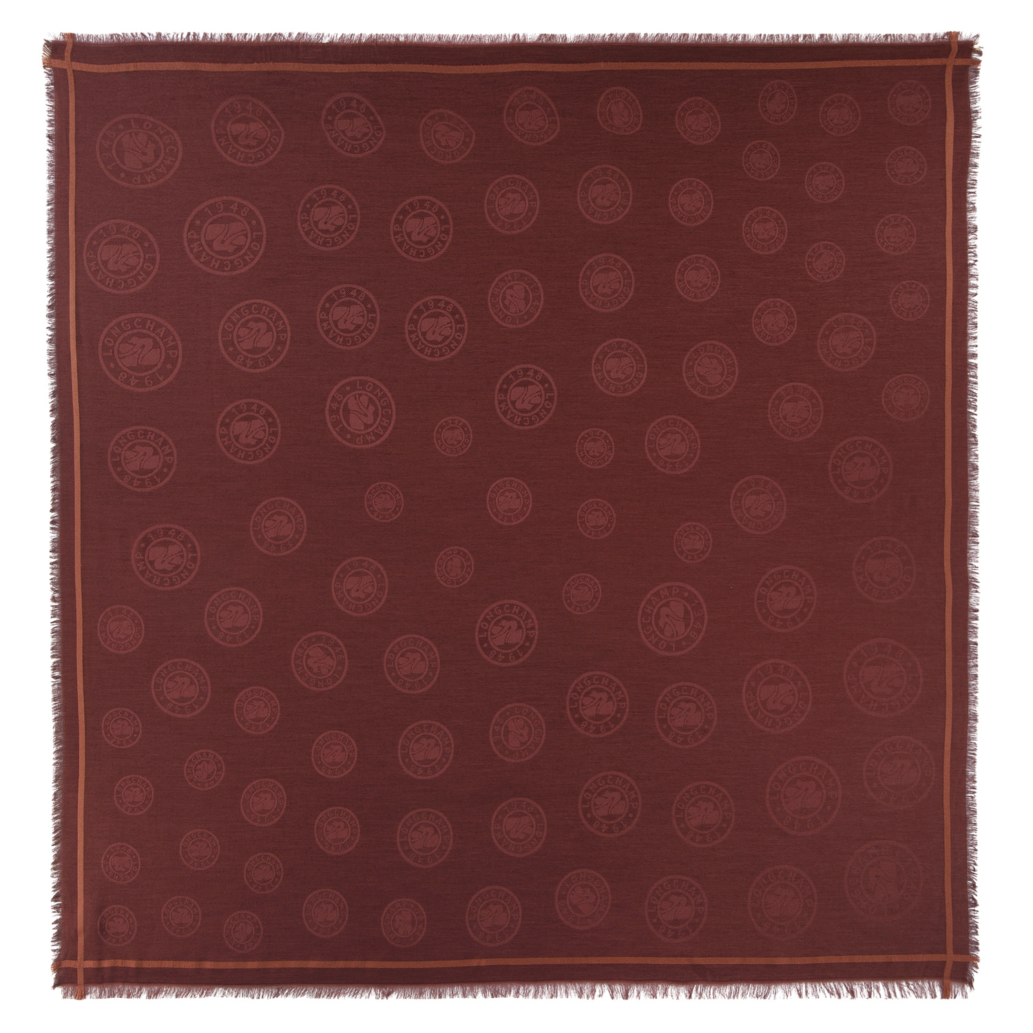 Shop Longchamp Shawl La Médaille  In Burgundy