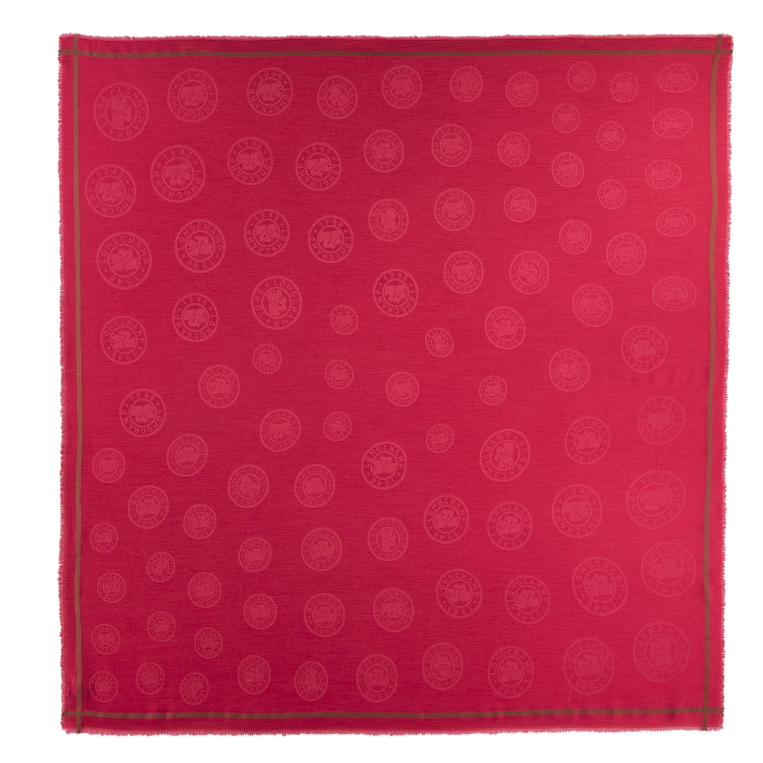 Shop Longchamp Shawl La Médaille  In Magenta