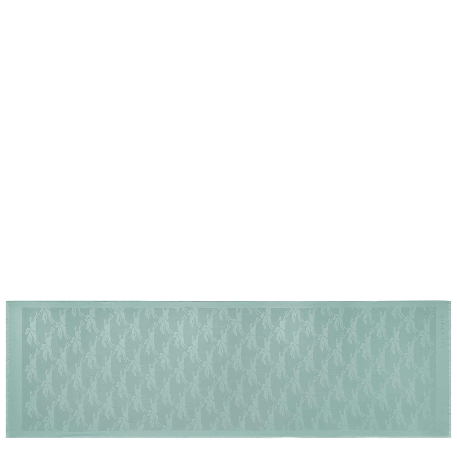 Shop Longchamp Stole Chevaux Jacquard In Celadon