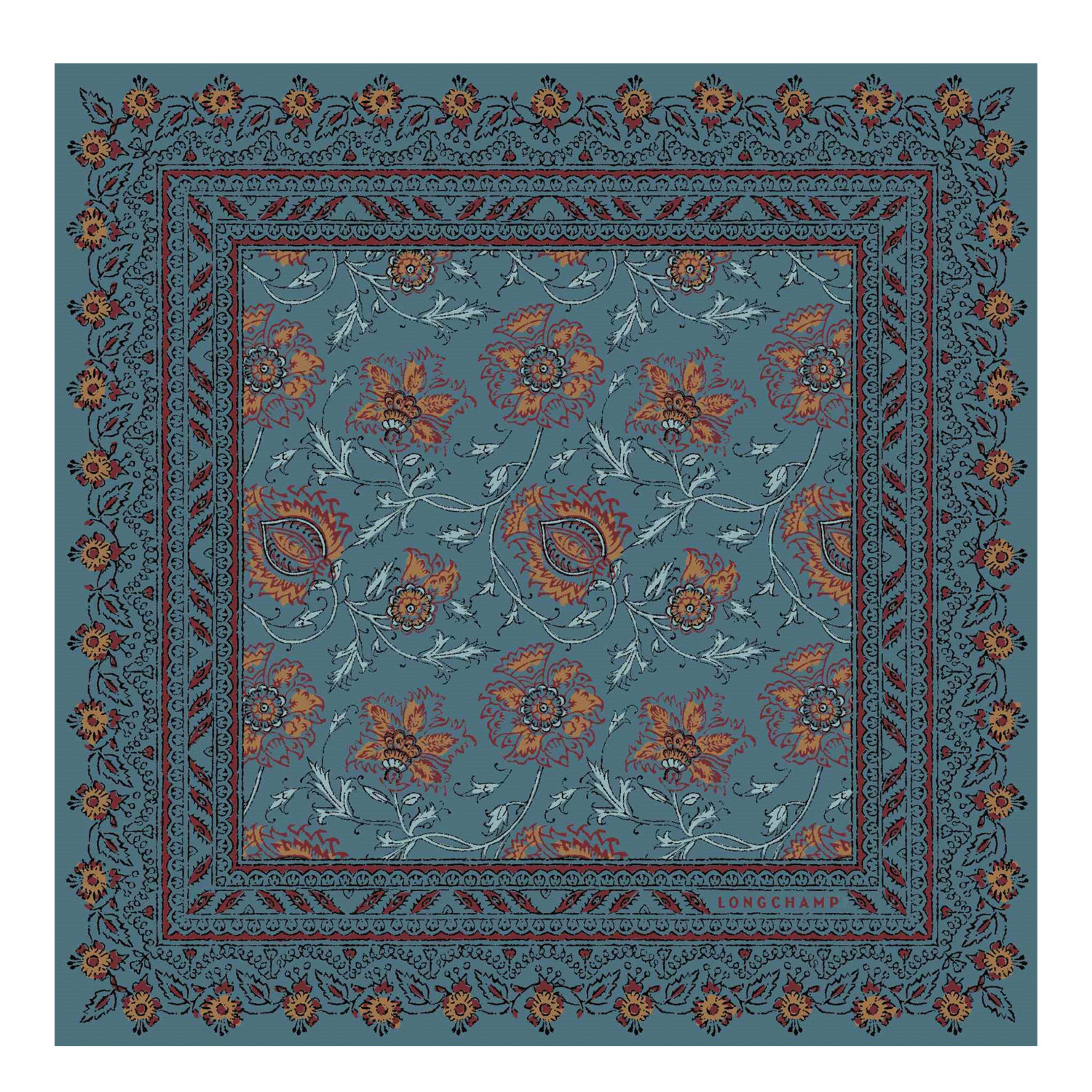 Longchamp Silk Scarf Spring/summer Collection 2022 In Lagoon ModeSens