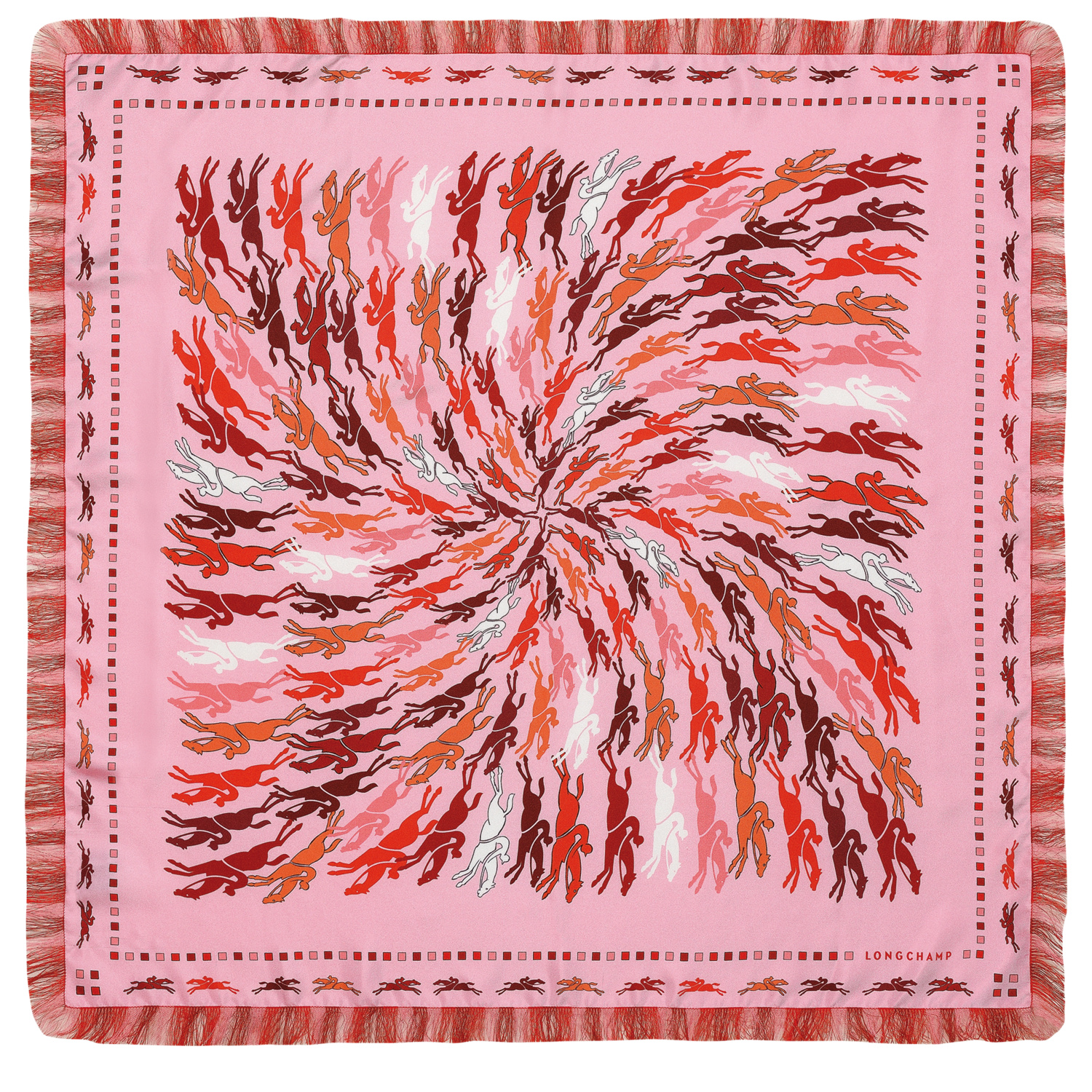 Longchamp Silk Scarf 70 Fall-winter 2023 Collection In Pink