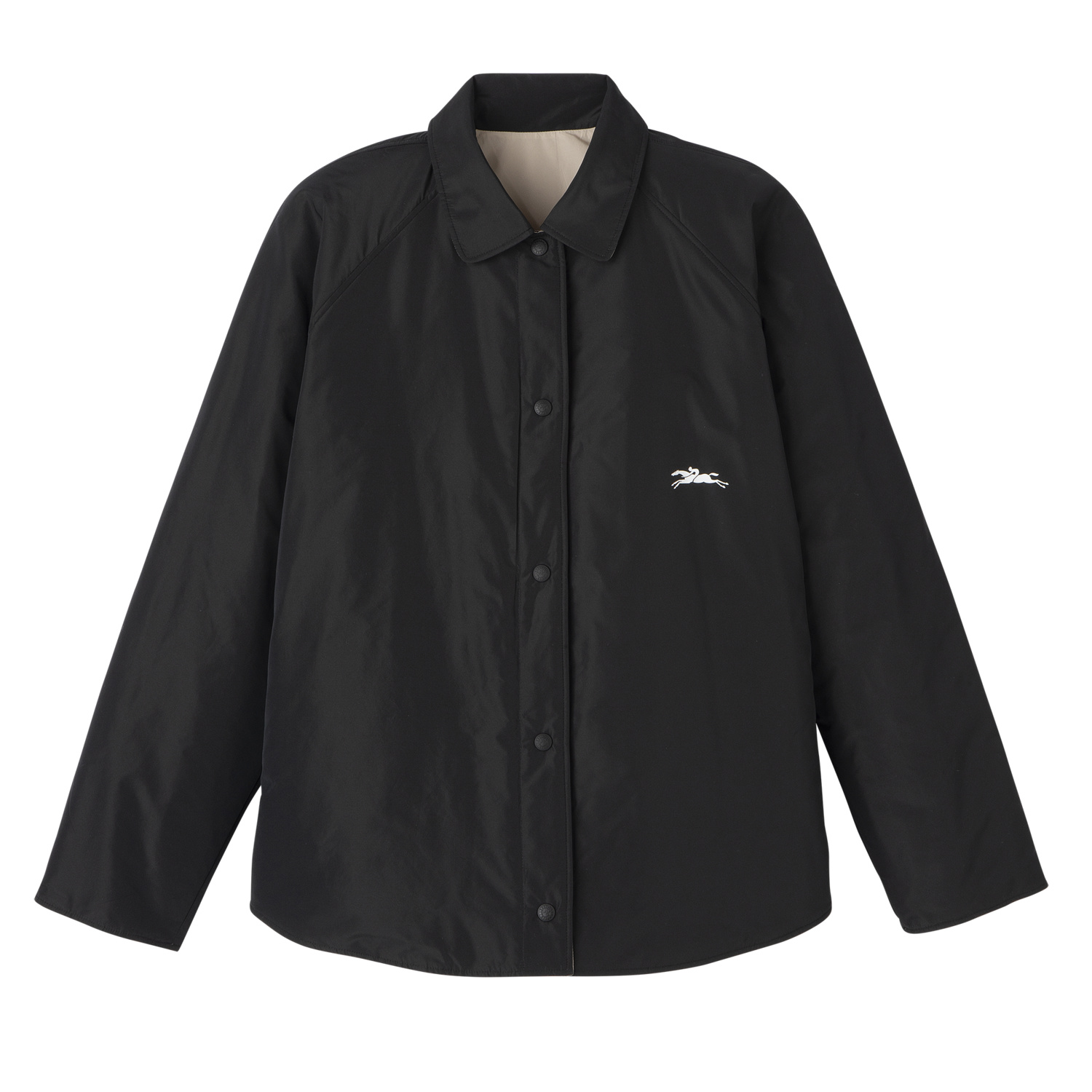 Longchamp Padded Blouson In Black/paper