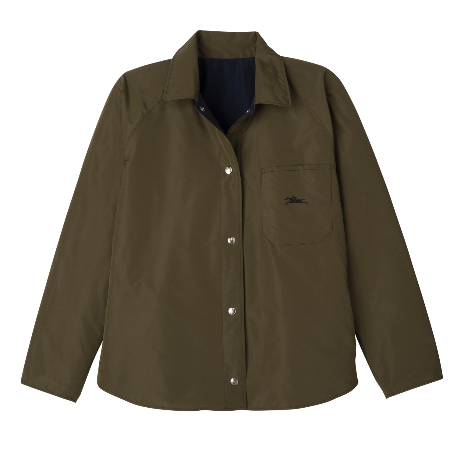 Longchamp Padded Blouson In Marine/artichaut