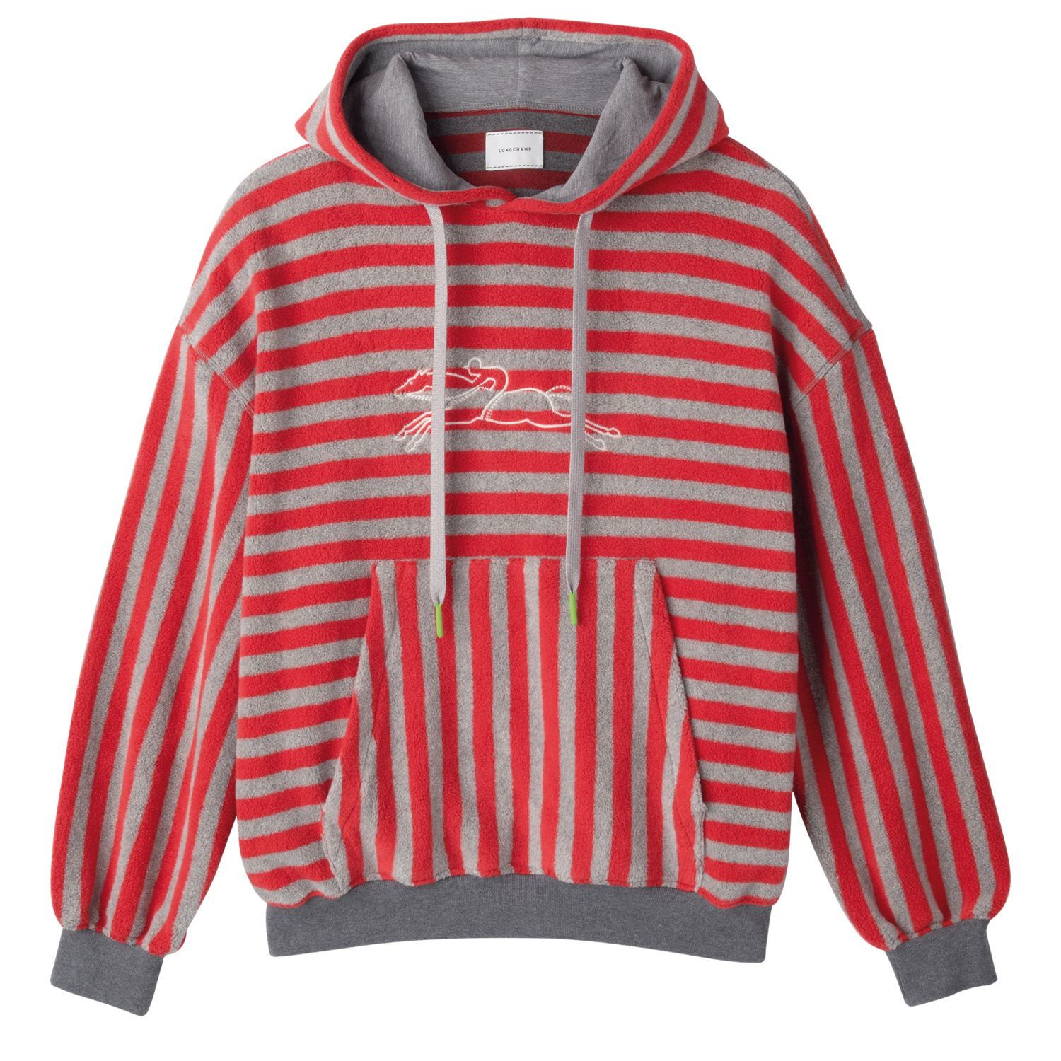 Longchamp Hoodie Fall-winter 2023 Collection In Gris/rouge