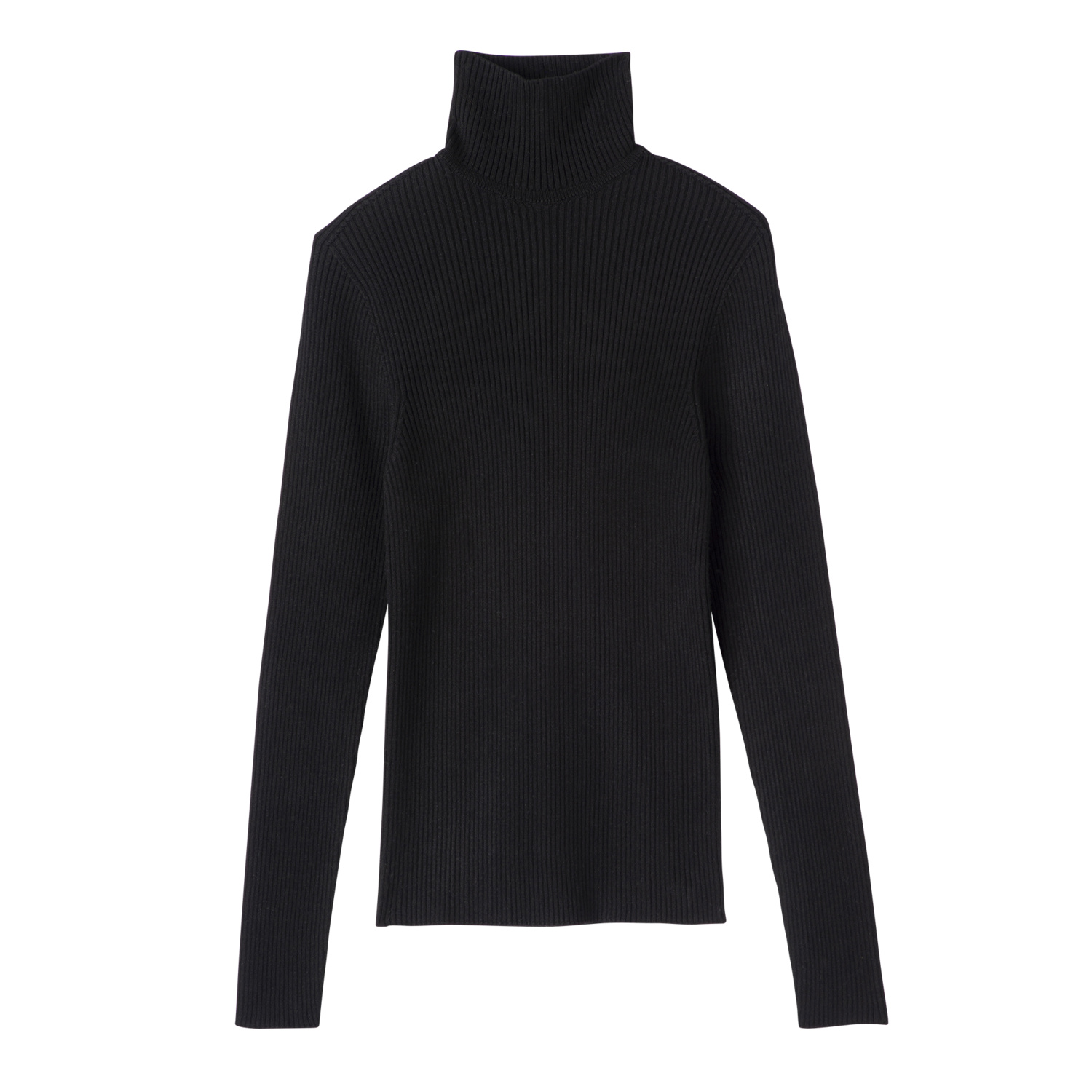 Longchamp High Collar Fitted Jumper In Black