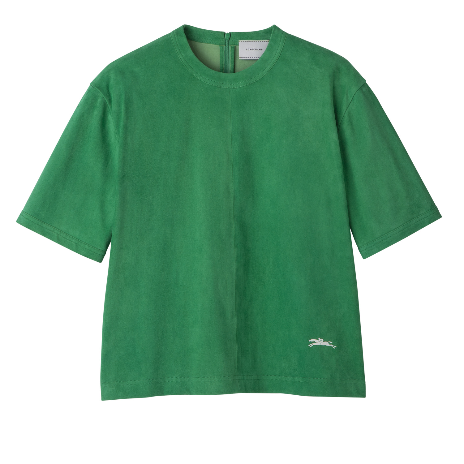 Longchamp Short Leather Top In Green