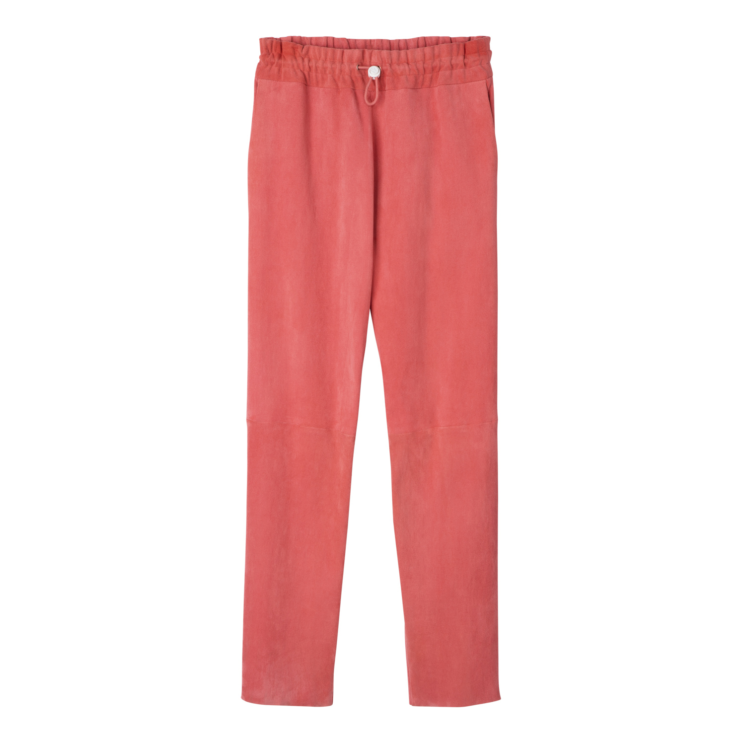 Longchamp Leather Straight Pants In Blush