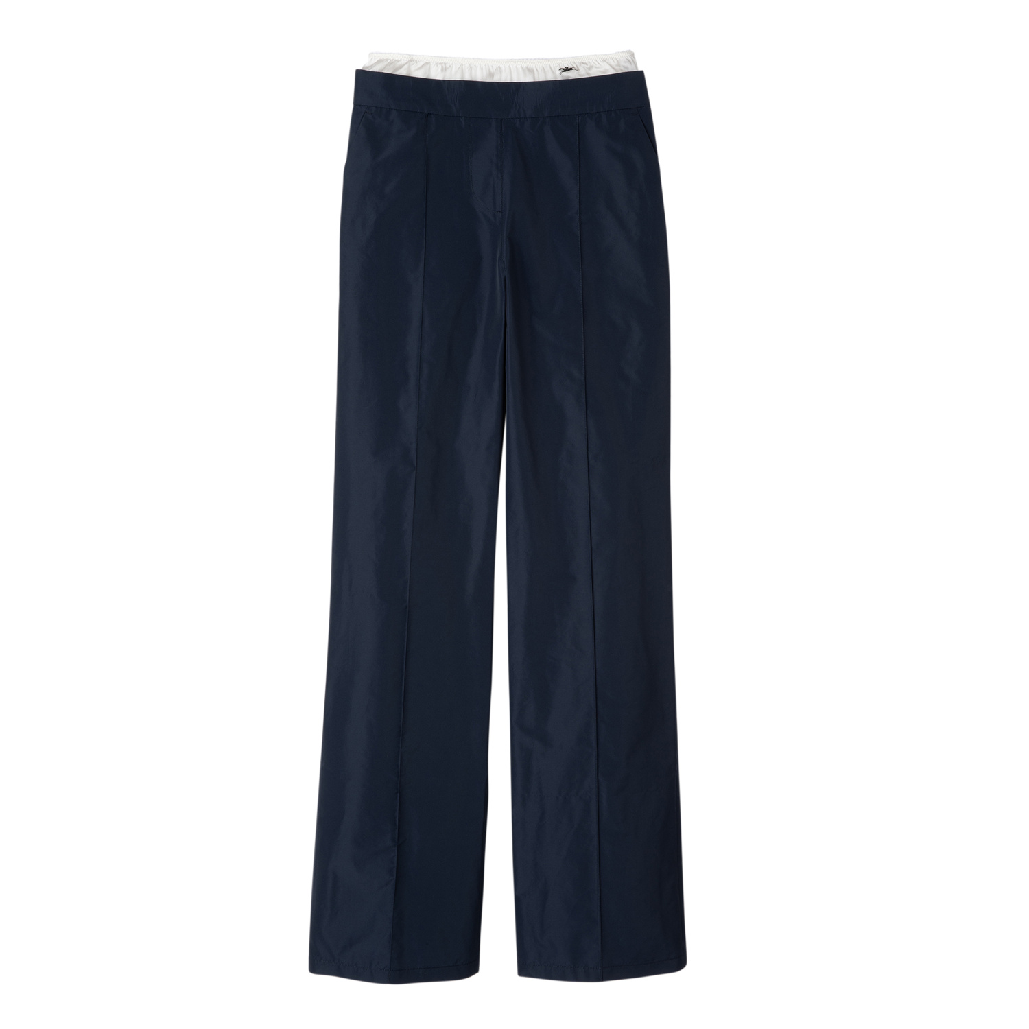 Longchamp Straight Pants With Patch In Navy