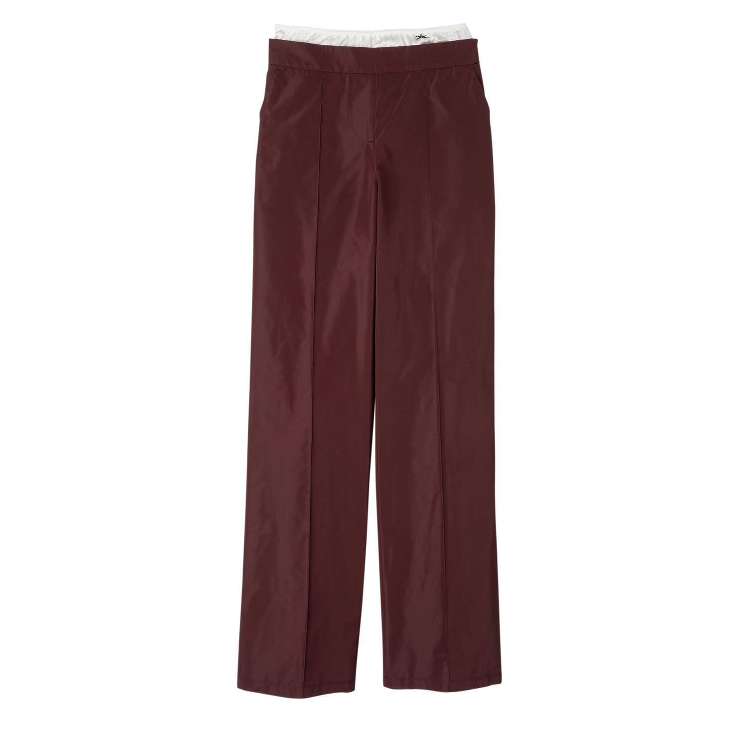 Longchamp Straight Trousers With Patch In Burgundy
