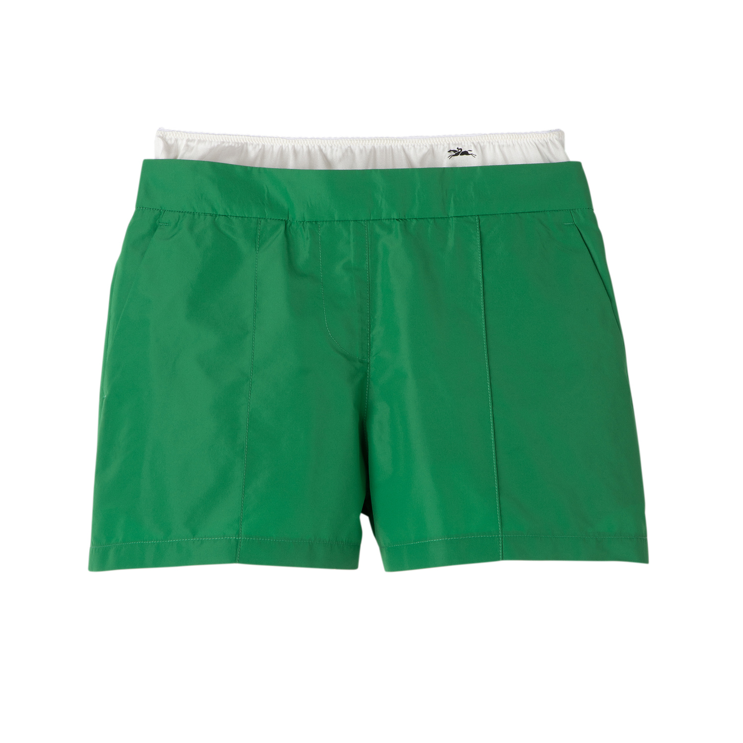 Longchamp Short Trousers With Belt Patch In Green