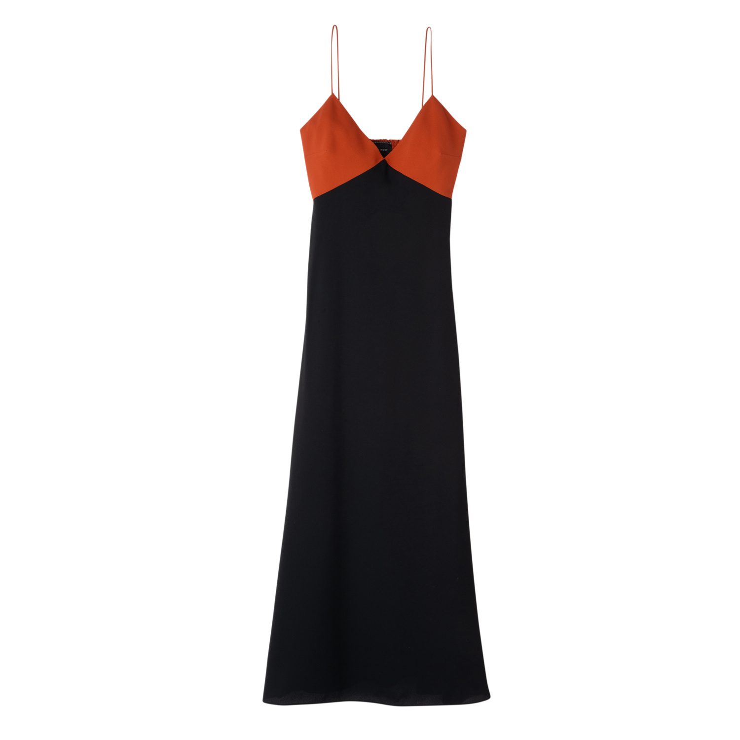 Longchamp Long Dress In Paprika/black