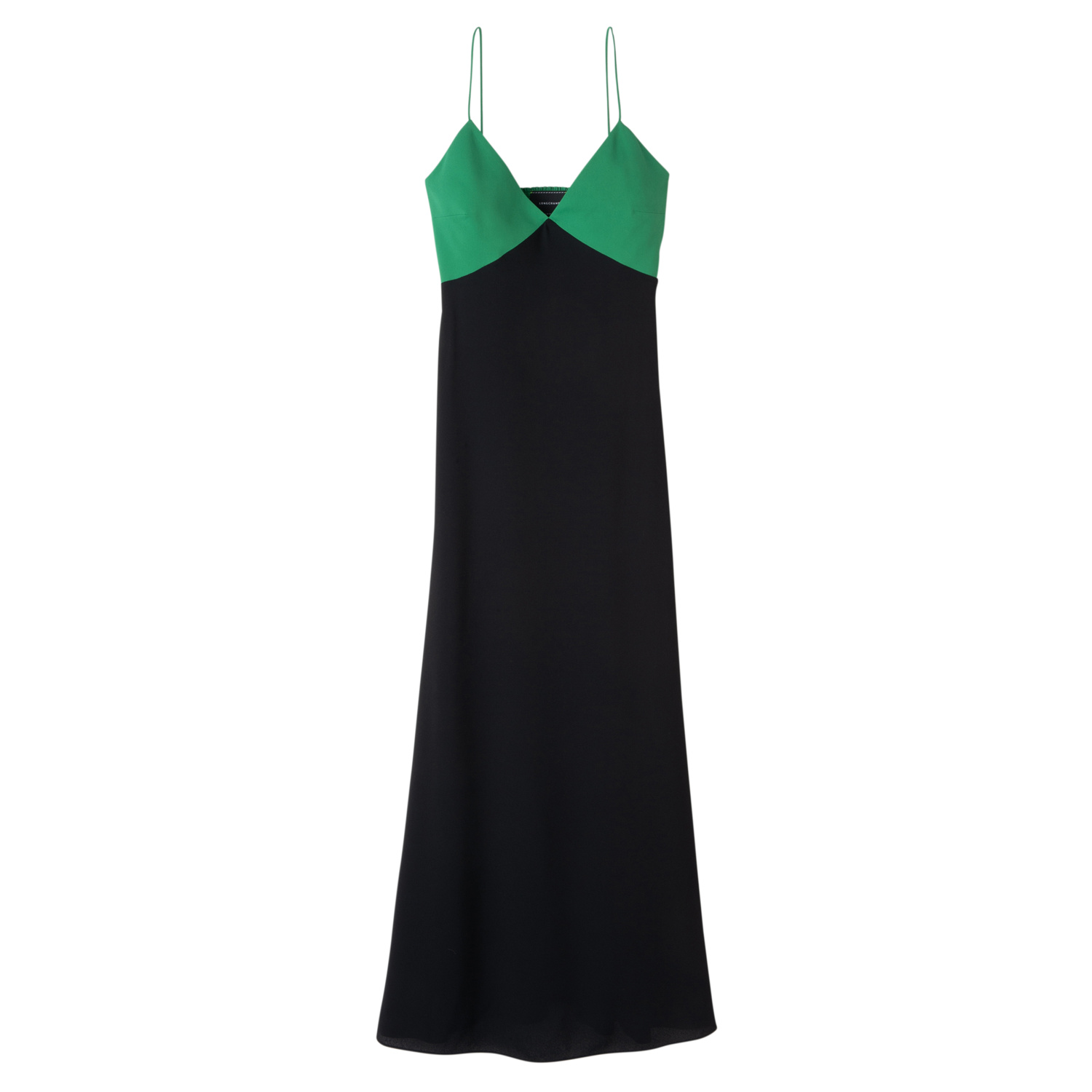 Longchamp Long Dress In Green/black