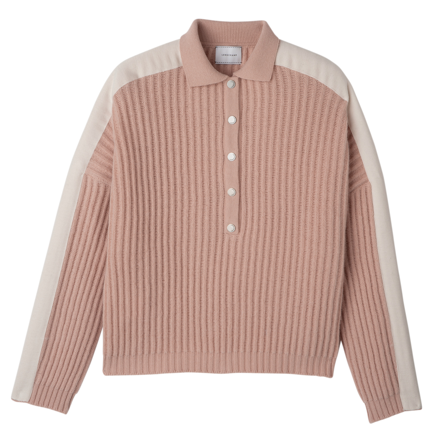 Longchamp Polo Collar Jumper In Nude