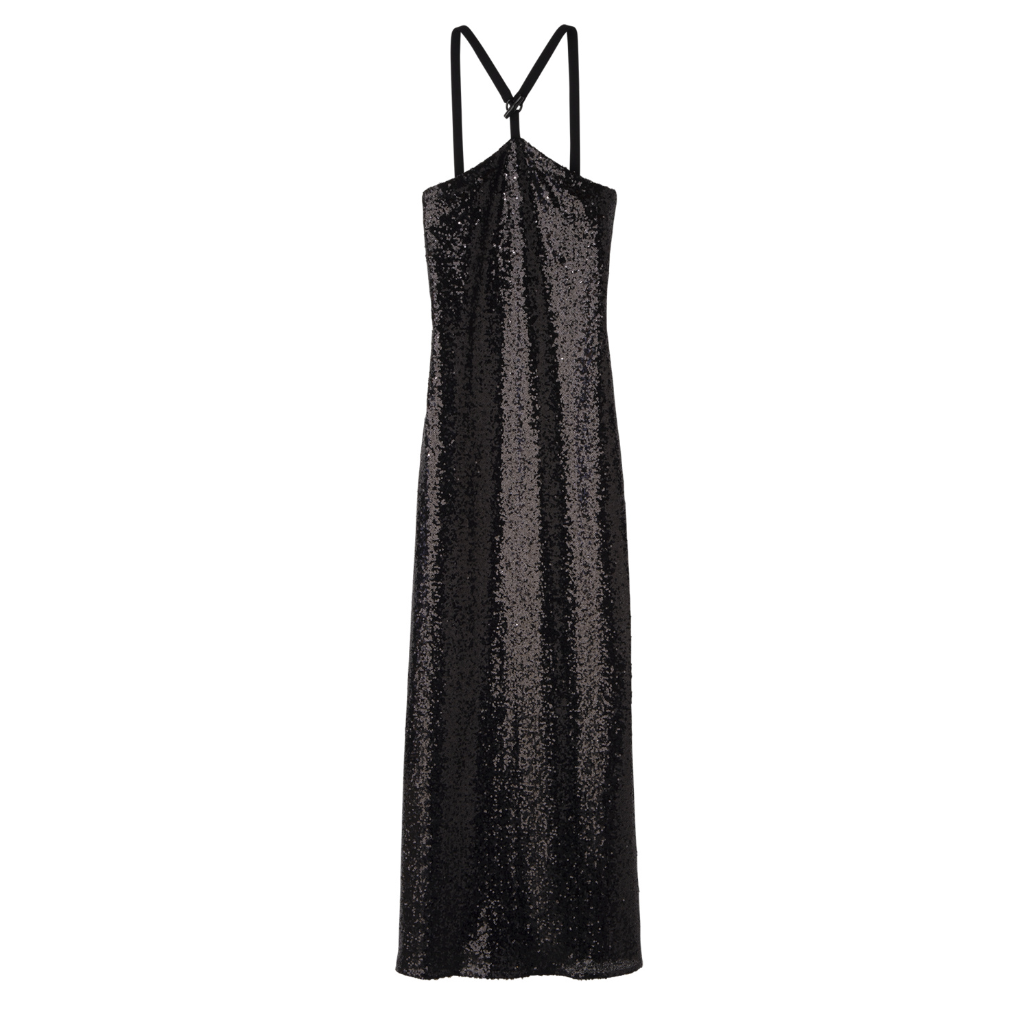 Longchamp Long Dress In Noir