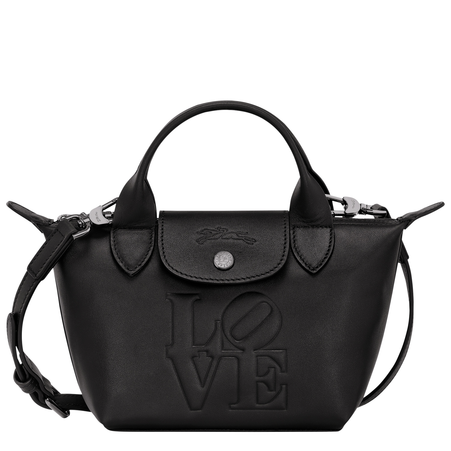 Longchamp Handbag Xs  X Robert Indiana In Black