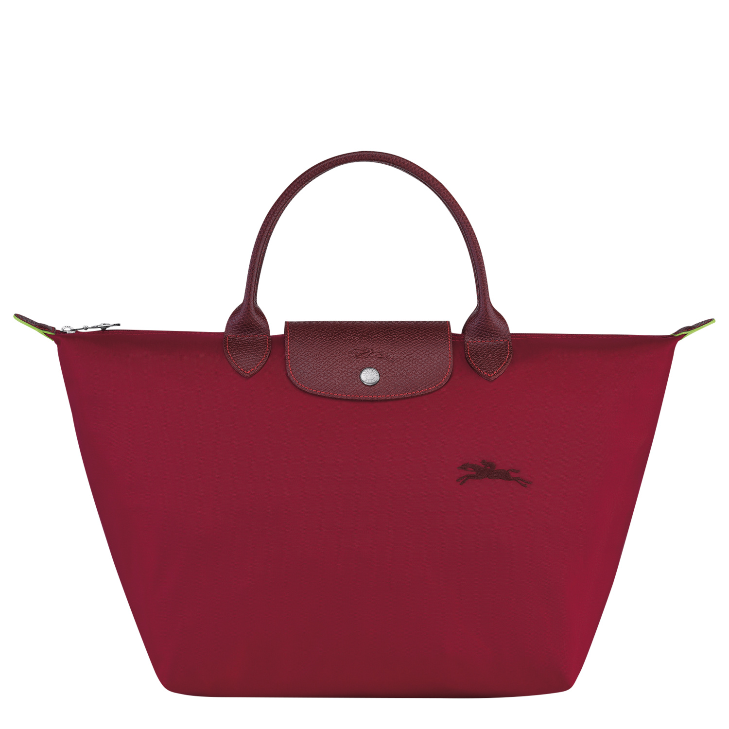 Longchamp Top Handle Bag M Le Pliage Green In Red ModeSens