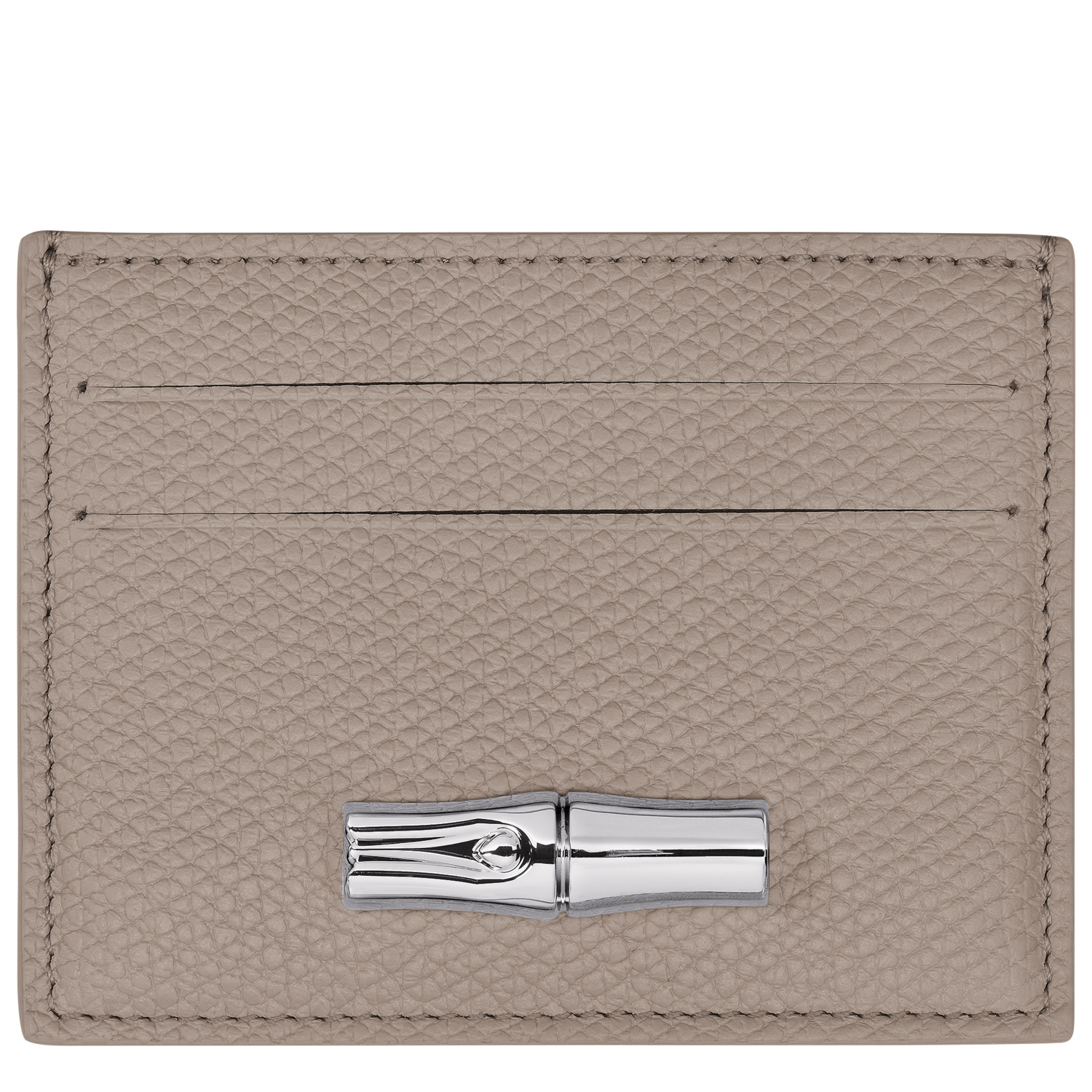 Longchamp Card Holder Le Roseau In Gray